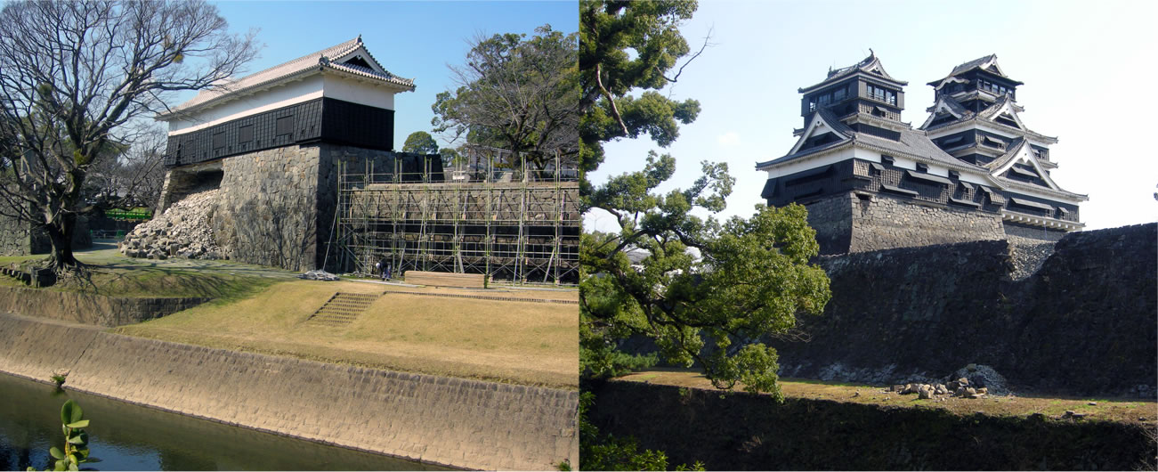 熊本城震災見学の写真