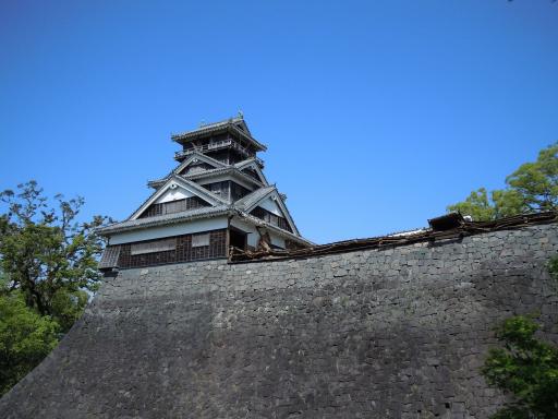 宇土櫓(地震後)